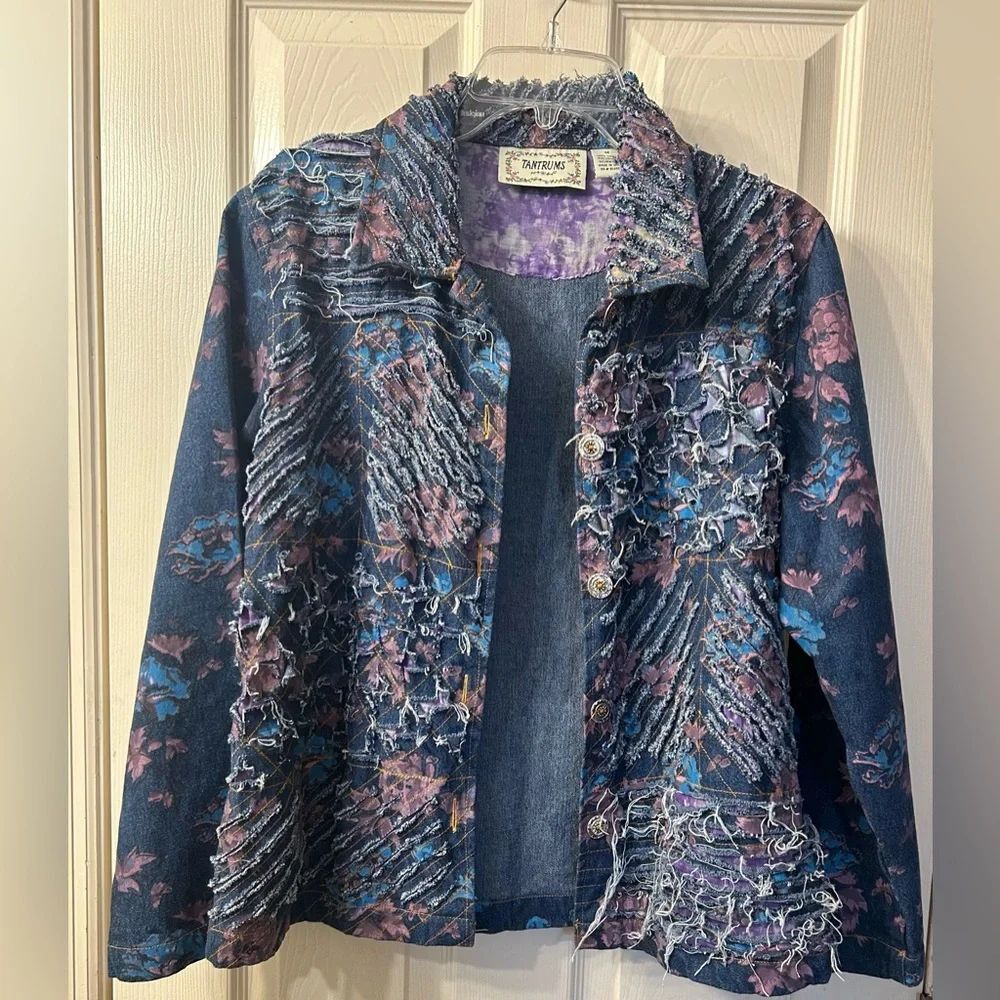 Vintage Tantrums Jean floral Jacket size M